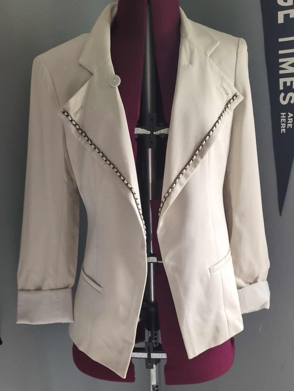 Ann Taylor Cream Chain-Trim Blazer NWT